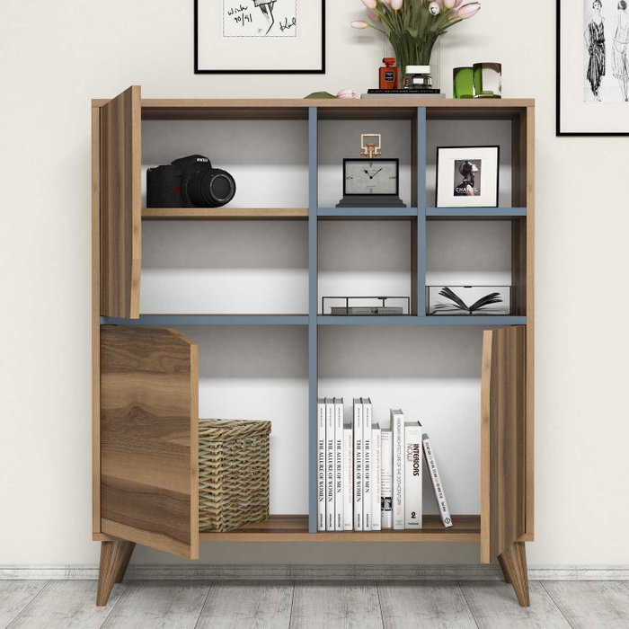 Hanah Home Pulse Armario Multiusos Nogal y Azul